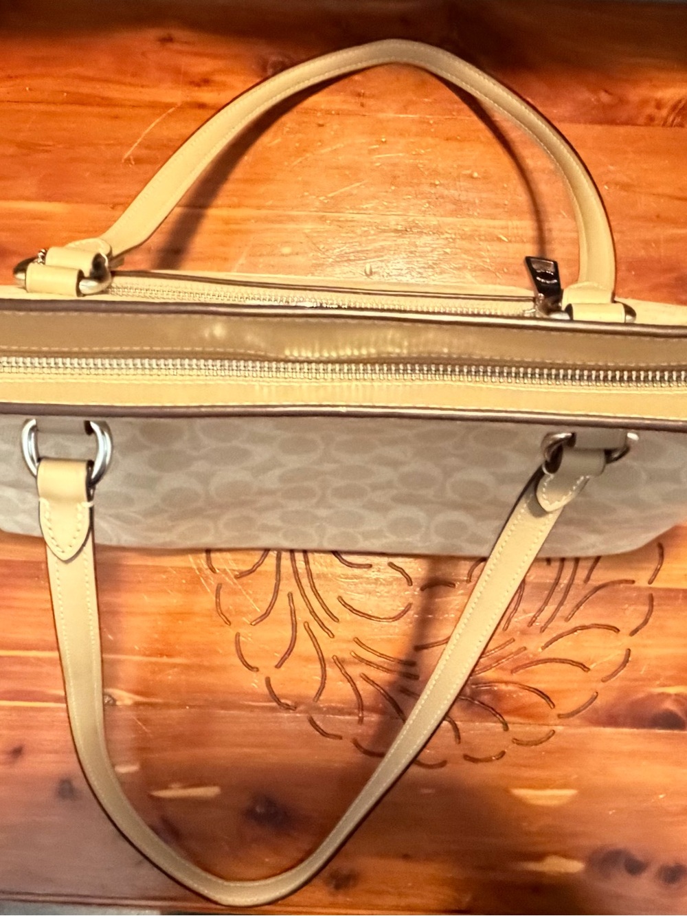 Coach Station Tote Bag in Signature Canvas - Khaki/Chalk - Picture 7 of 14